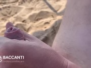 Preview 5 of Wife does a handjob to her husband and he cum on the beach