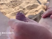 Preview 6 of Wife does a handjob to her husband and he cum on the beach
