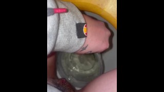 Pissing in a jug so much piss