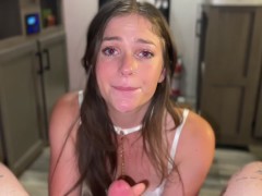 Innocent Brunette Drains my Balls - Screenshot 16 of 16 - Blowjob