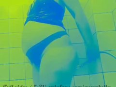Czech did anal enema shower in latex body.Extreme belly inflation.Water belly bulge/pregnant belly.