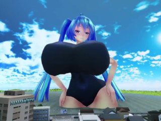 hourglass growth, butt expansion, miku, compilation