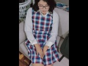 Preview 2 of Follando a mi colegiala cuando con su uniforme dándole duro por su vaginita a la puta