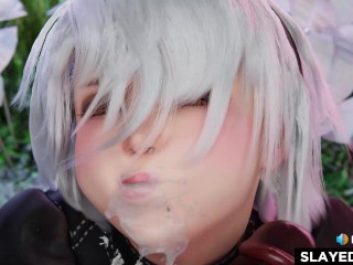 2B is such a Cumslut (Nier Automata Game 3d Animation Loop with Sound)