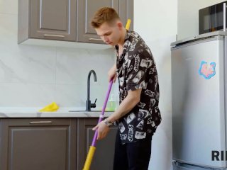 RIM4K. Russian chick and roommate involve the guy in hot threesome sex