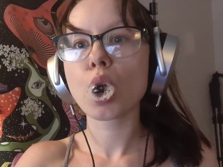 Sexy Spit Bubbles and Frothy Drool Play just Chilling at my Desk in my Headphones