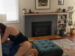 BREAKING IN THE NEW COUCH - FUCKING MY BOYFRIEND ON THE NEW COUCH