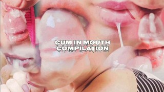 Best Collection Of Cumshots In Stepdaughter Aby Loved's Mouth Close Up