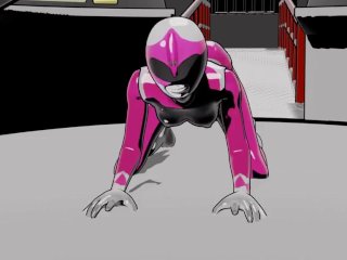 Pink Power Ranger Gets_Fucked by Invisible Dicks.