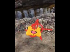 Caught peeing in the woods