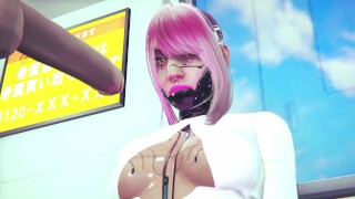 Cyborg Fille a des relations sexuelles dans le métro | Cyberpunk 2077 Parodie