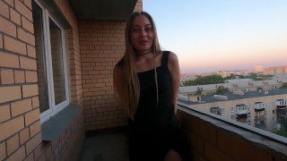 Fucking smoke e-cigs on the balcony STEPSIS CREAMPIE