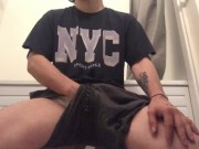Preview 2 of A young guy jerked off his dick and cum on the floor