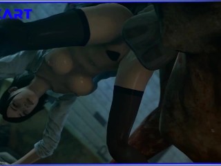 Jill Valentine is Fucked Hard in the Dog Pose in the Ass by a Monster with a Big Dick