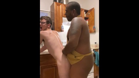 JUSTFOR.FANS/DIMERE_THOMPSON COOKING WITH BF TURNS INTO ROUGH KITCHEN SEX