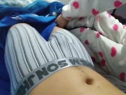 Preview 3 of I share a bed with my stepbrother, at night we get horny and I ride his cock (Creampie)