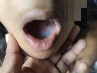 exclusive, babe, amateur, mouth full of cum