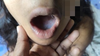 Girlfriend From Sri Lanka Blowing Up And Consuming Food With Her Mouth And Stomach Open