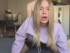 Cutie Shows Her Body And Helps Her Boyfriend Cum After Passionate Sex.