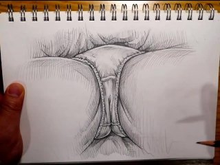 panties, pencil, point of view, anime