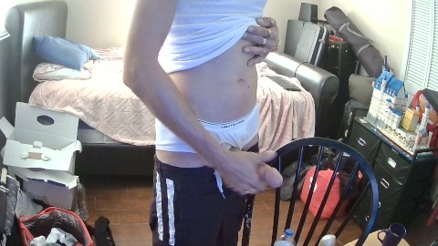 Twink Morning Cum Through FTL White Briefs