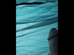 Masturbation in a tent when raining outside 