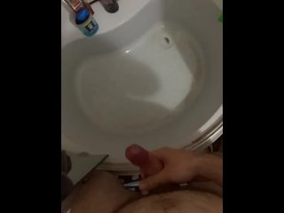 bathroom, sperm, solo male, masturbation
