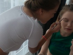 Fucked and cum on my face while I was doing Milka makeup. NEW with title - Screenshot 1 of 16 - Face Fuck