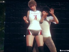 Video [Hentai game Honey Select 2 Libido] The volleyball club's blonde short-haired busty gal rubs her bre