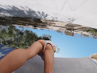 pissing, brunette, masturbating outside, female orgasm