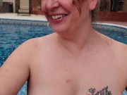 Preview 2 of Fucking my wife outside by the pool