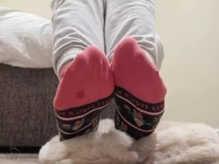 foot fetish, british, babe, motif socks