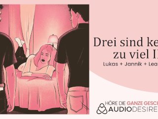 two men one woman, big dick, audiodesires, male orgasm