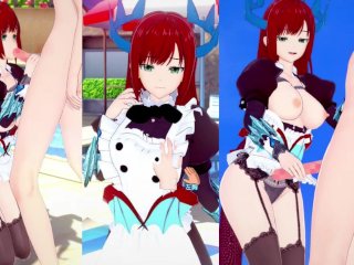 anime hentai, big tits, red head, dragonmaid sex