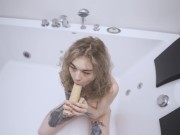 Preview 4 of The best side of Karnelia. Nude nymph caresses herself before shower and get orgasm.  Karneli Bandi.