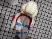 Preview 5 of Harley Quinn is fucked in doggy style until cumming on her back next to the W.C by a fat man