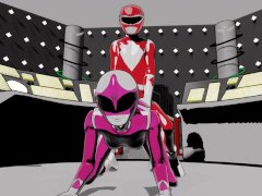 Red ranger and pink ranger Doggystyle Anal