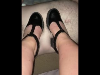 vertical video, femdom, feet, shiny shoes