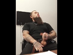 Dad jacking off at work