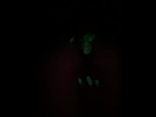 glow butt plug, fingering, vertical video, glow in the dark