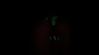 Glow in the dark butt plug and nails. Watch it disappear 