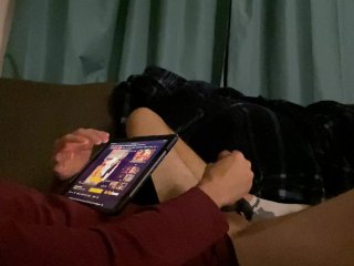 Watching ganging porn home alone while my step mom and step sister are at_work and school huge_load