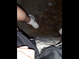Skater Jerking off in an Abandoned Place in Public