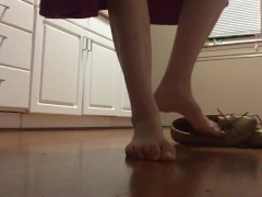 Late Night Chit Chat in Well Worn Deerskin Moccasins Frieda Ann Foot Fetish