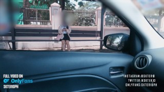 A Public Blowjob In A Car With A College 18 Girl And An Office Guy