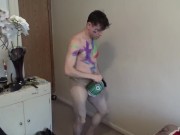 Preview 5 of Body Painted Jock Maolo Auditions to Be a Vegas Stripper!