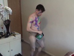 Body Painted Jock Maolo Auditions to Be a Vegas Stripper!