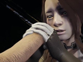 Mass Effect - Mirandaは荒廃した惑星で破壊された船でセックスをします