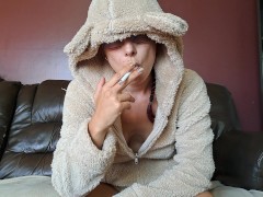 Smoking in bear's pyjama ;) Watch the full video on my OF!