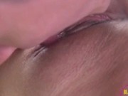 Preview 5 of Clit Licking Perfect Tight Wet Shaved Pussy - Extreme CLOSE UP and Hot Real Orgasm - BLOW ASMR